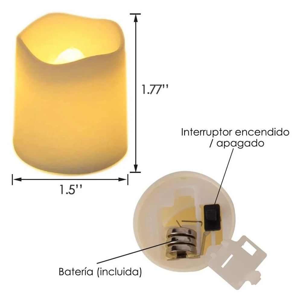 24Pcs Flameless LED Candle Set - Warm White Light
