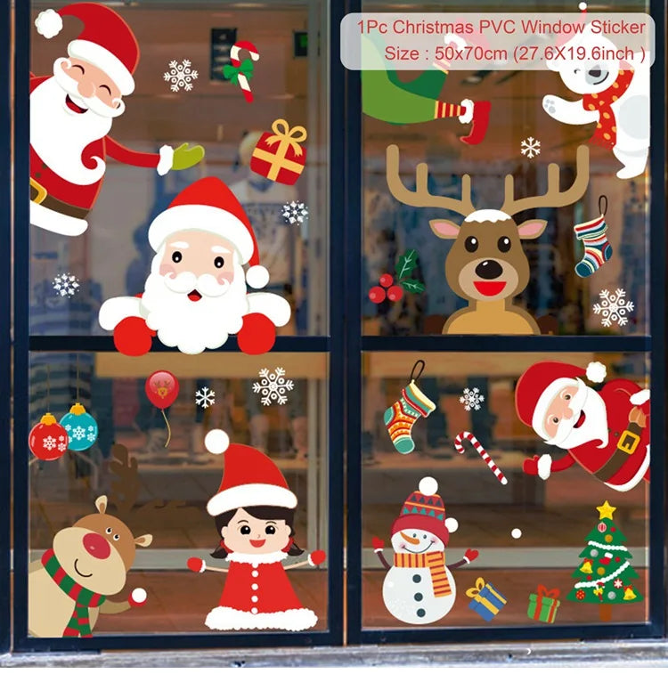 Christmas Window Stickers for Home Decoration