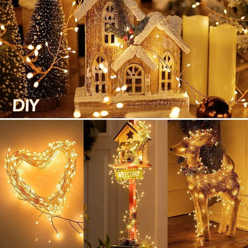 USB Power LED Firecracker String Lights with Remote Control