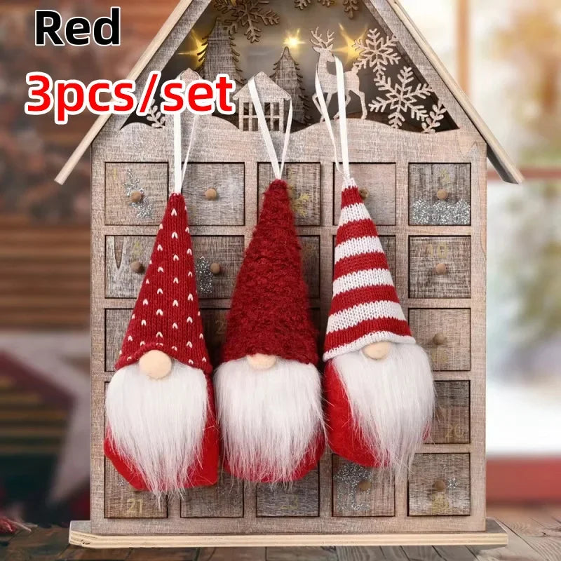 3pcs Christmas Gnomes Plush Santa Doll Ornaments