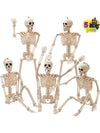 Posable Halloween Skeletons – 5-Pack, 16 in, Ships from US