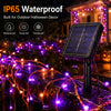 Solar Halloween String Lights – 2-Pack, 72 ft, Purple & Orange, Ships from US