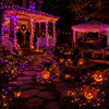 Solar Halloween String Lights – 2-Pack, 72 ft, Purple & Orange, Ships from US